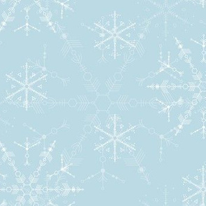 Cosmic Snowflakes on pale blue