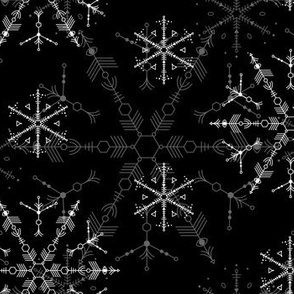 Cosmic Snowflakes - black & white