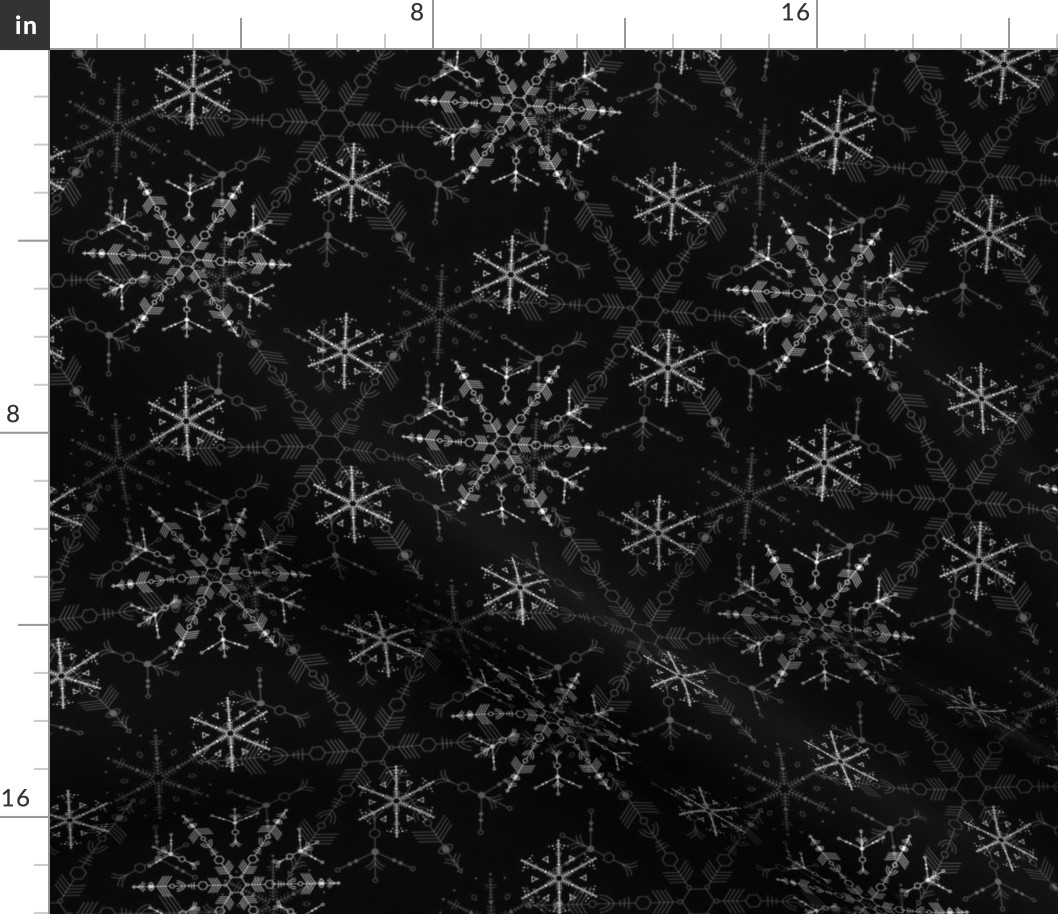 Cosmic Snowflakes - black & white