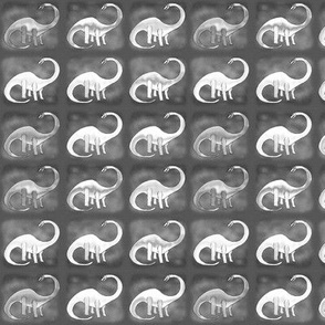 DINOSAURS BRIGHT SQUARE small Black and White Grey