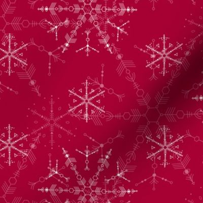 Cosmic Snowflakes  on red