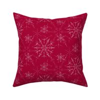 Cosmic Snowflakes  on red