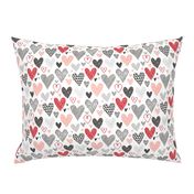 Hearts Geometrical Love Valentine Black&White Red Pink