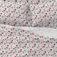 Hearts Geometrical Love Valentine Black&White Red Pink