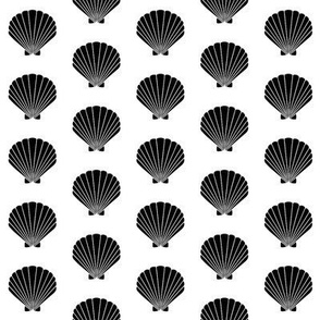 seashell beach seashell vintage retro black and white kids nursery baby design