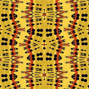 Spikey Modern Abstract in Yellow and Mustard