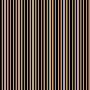 Pinstripe Black and Camel Brown Vertical Stripes (Eight Stripes to an Inch)