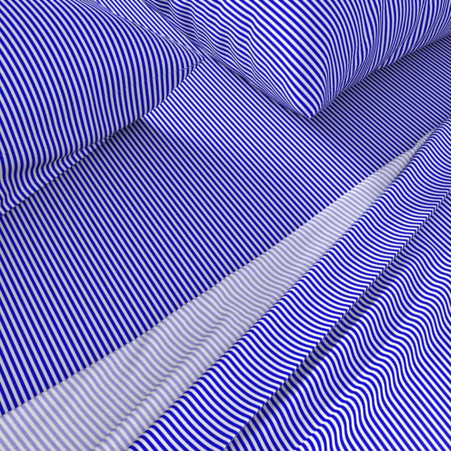 Blue and White Vertical Pinstripe Stripes