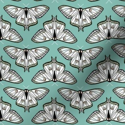 luna moth // blue moth white butterfly sweet pastel spring girls print