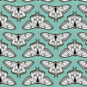 luna moth // blue moth white butterfly sweet pastel spring girls print