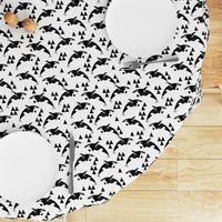 orca // orca whale whales cute ocean animals kids black and white print with triangles geo animal andrea lauren