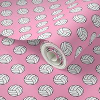 One Inch Black and White Sports Volleyball Balls on Carnation Pink