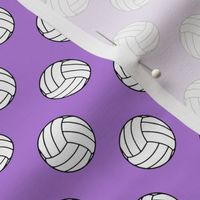 One Inch Black and White Sports Volleyball Balls on Lavender Purple