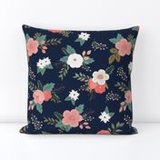 Sweet Bouquets in Navy and Coral