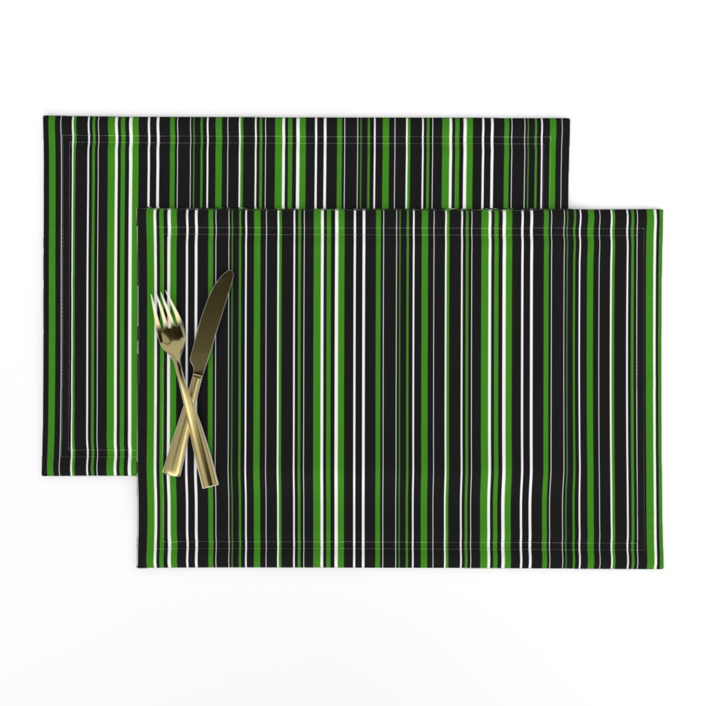 Black, Apple Green, and White Barcode Stripes