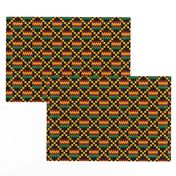 3 Inch Yellow, Green, Red, on Black, Kente Cloth