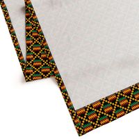 3 Inch Yellow, Green, Red, on Black, Kente Cloth