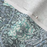 Morris style tulip aqua