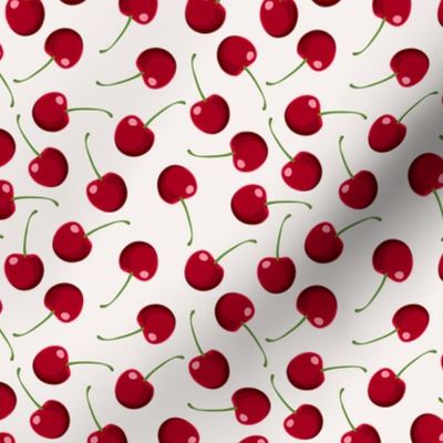 Pattern With Fresh Red Cherries