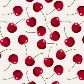 Pattern With Fresh Red Cherries