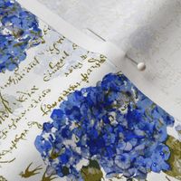 Cape Cod Hydrangeas and Gold French Script-ch