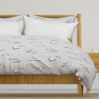 Whale Pod | Hand drawn sperm whales, sea life fabric in blue and gray, sea animals, whale print, ocean fabric.