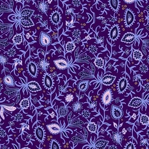 Secret garden, ditsy violet flowers