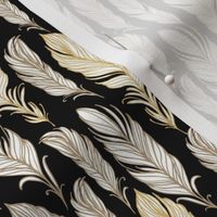 Golden - white feathers on dark background