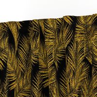 gold glitter palm leaves - black, small. silhuettes faux gold imitation tropical forest black background hot summer palm plant leaves shimmering metal effect texture fabric wallpaper giftwrap