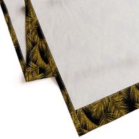 gold glitter palm leaves - black, small. silhuettes faux gold imitation tropical forest black background hot summer palm plant leaves shimmering metal effect texture fabric wallpaper giftwrap