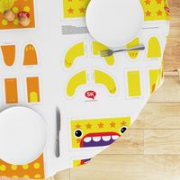 Mini Hungry Monster Toy Bags:  Orange/Yellow Stars & Spots