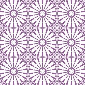 Autumn Plum Windmill Wheels - Lavender Sky