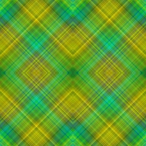 GREEN SPRING GRASS DIAGONAL PLAID