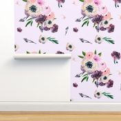 Light Pink Dark Floral Print