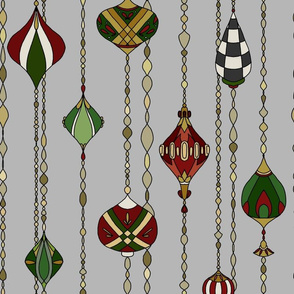 Holiday Baubles - red green