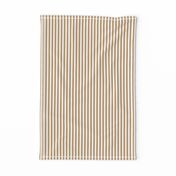 Quarter Inch Camel Brown and White Vertical Stripes