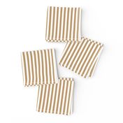 Quarter Inch Camel Brown and White Vertical Stripes