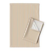 Quarter Inch Camel Brown and White Vertical Stripes