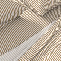 Quarter Inch Camel Brown and White Vertical Stripes