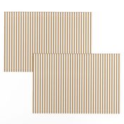 Quarter Inch Camel Brown and White Vertical Stripes