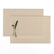 Quarter Inch Camel Brown and White Vertical Stripes