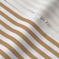 Quarter Inch Camel Brown and White Vertical Stripes