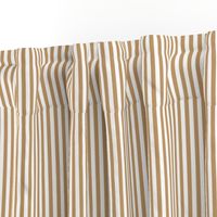 Quarter Inch Camel Brown and White Vertical Stripes