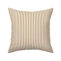 Quarter Inch Camel Brown and White Vertical Stripes