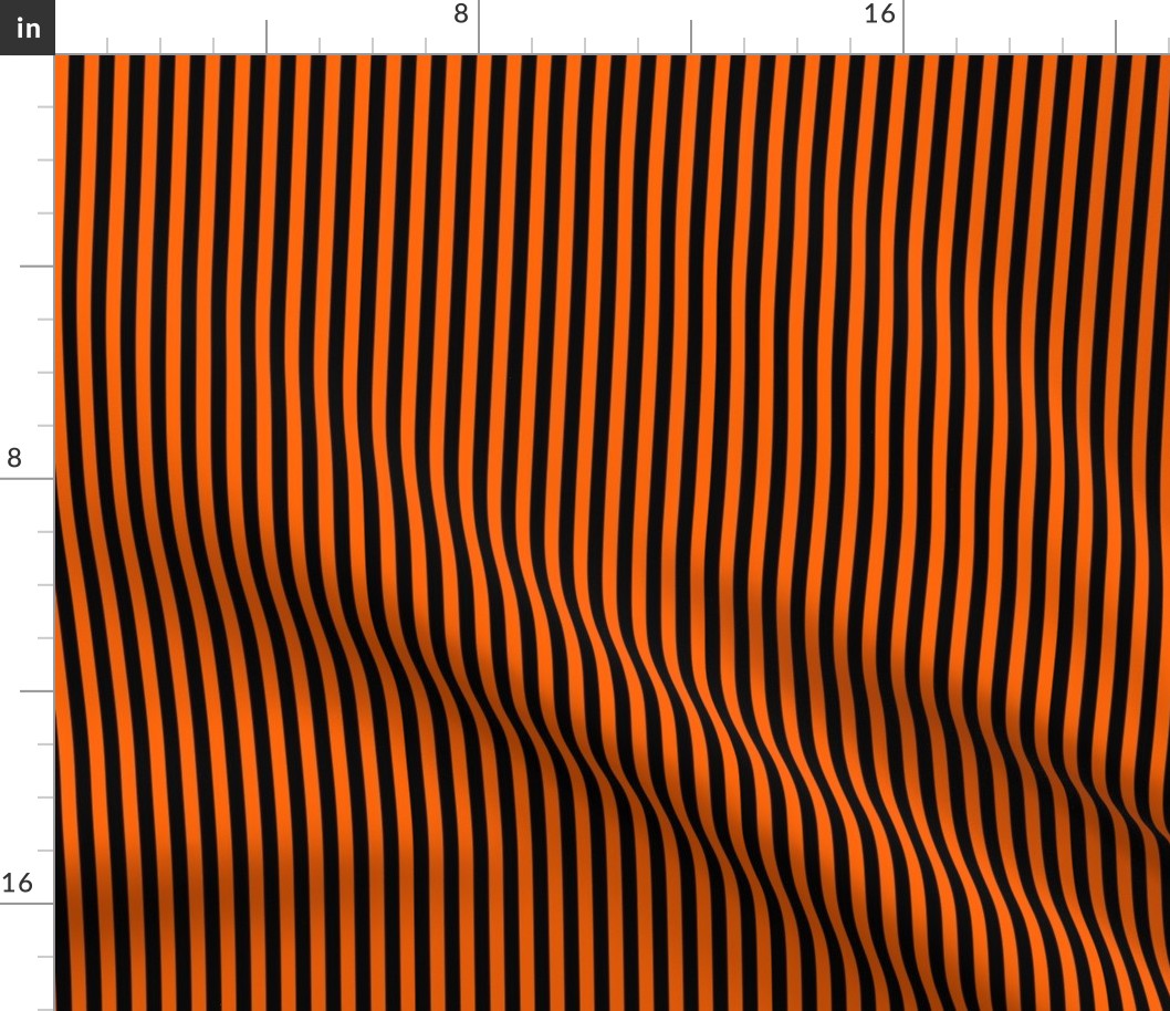 Quarter Inch Orange and Black Vertical Stripes