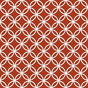 White Overlapping Circles on Chinese Red