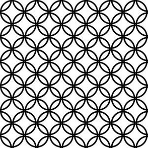 Black Overlapping Circles on White