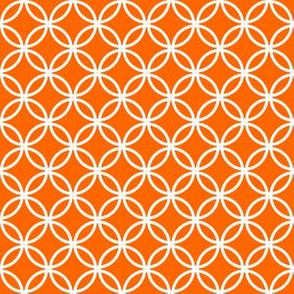 White Overlapping Circles on Orange