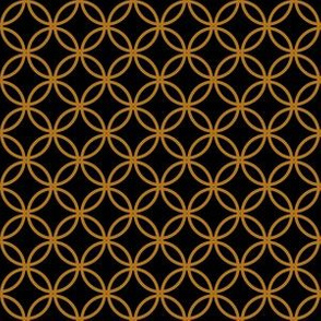 Matte Antique Gold Overlapping Circles on Black