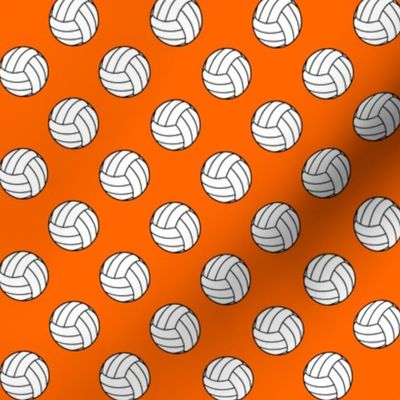 One Inch Black and White Sports Volleyball Balls on Orange